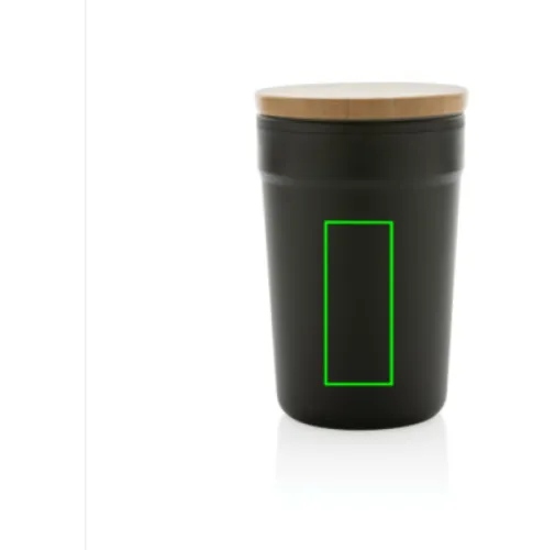 negro Taza GRS RPP con tapa de bambú