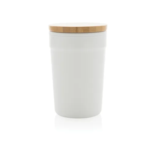 blanco Taza GRS RPP con tapa de bambú