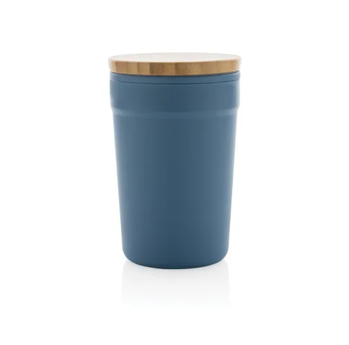 azul Taza GRS RPP con tapa de bambú
