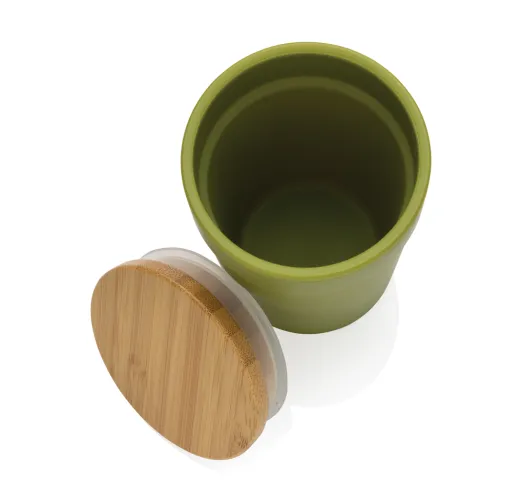 verde Taza GRS RPP con tapa de bambú