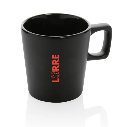 negro, negro Taza moderna de café de cerámica 300ml