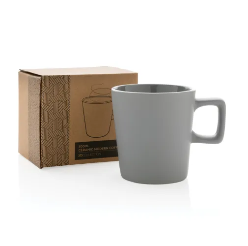gris Taza moderna de café de cerámica 300ml