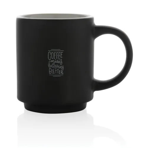 negro Taza apilable de cerámica 180ml