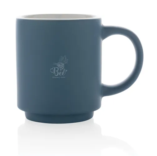 azul Taza apilable de cerámica 180ml