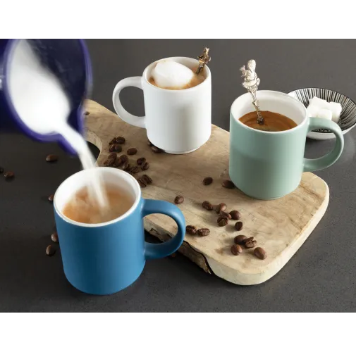 azul Taza apilable de cerámica 180ml