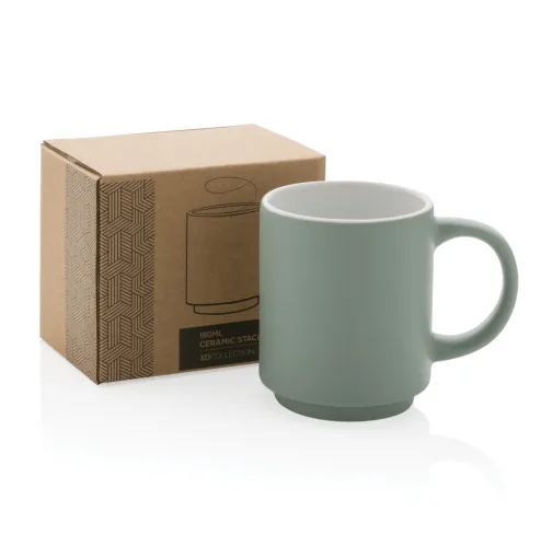 verde Taza apilable de cerámica 180ml
