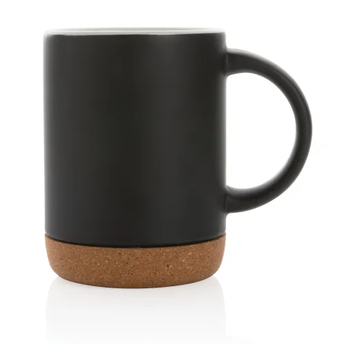 negro Taza de cerámica con base de corcho 280ml.