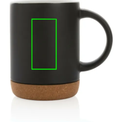 negro Taza de cerámica con base de corcho 280ml.