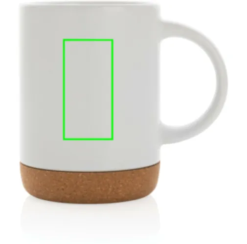 blanco Taza de cerámica con base de corcho 280ml.