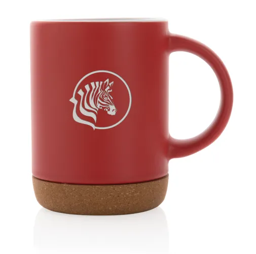 rojo Taza de cerámica con base de corcho 280ml.