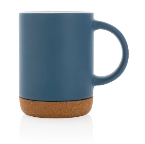 azul Taza de cerámica con base de corcho 280ml.