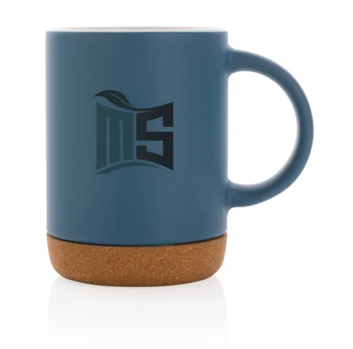 azul Taza de cerámica con base de corcho 280ml.