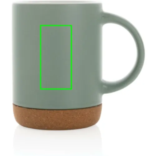 verde Taza de cerámica con base de corcho 280ml.