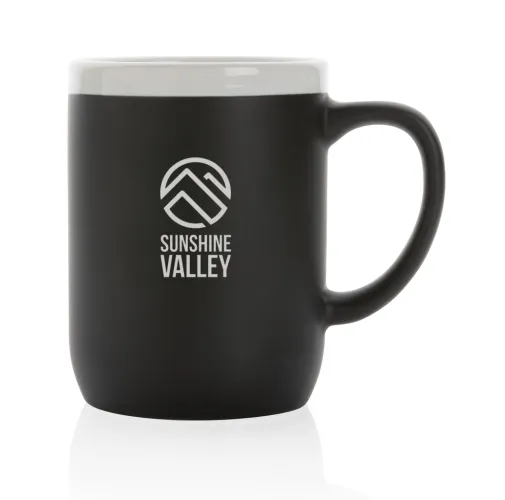 Taza de cerámica con borde blanco 300ml.