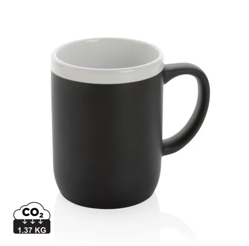 TAZA DE CERÁMICA CON BORDE BLANCO 300ML.