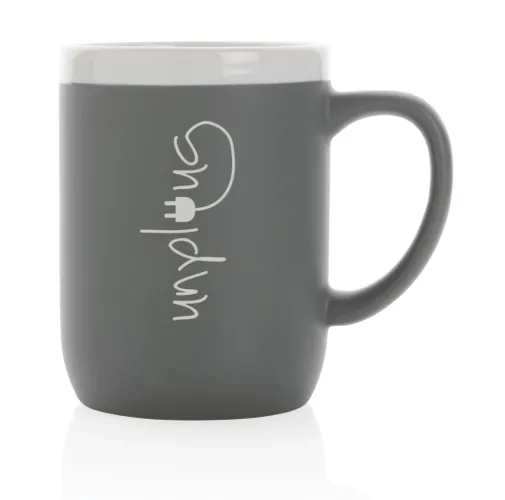 Taza de cerámica con borde blanco 300ml.