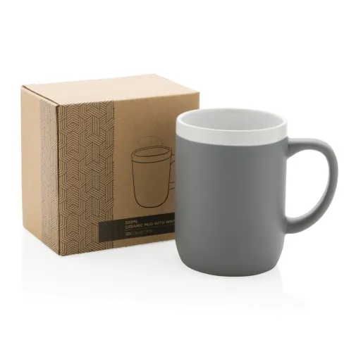 Taza de cerámica con borde blanco 300ml.