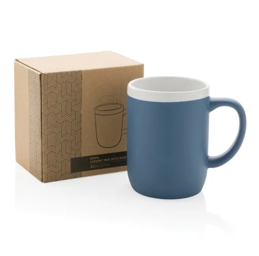 Taza de cerámica con borde blanco 300ml.