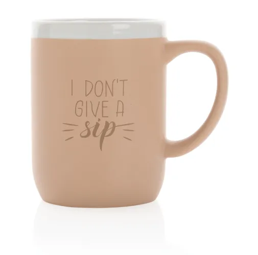 Taza de cerámica con borde blanco 300ml.