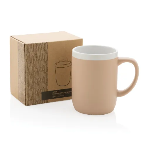 Taza de cerámica con borde blanco 300ml.