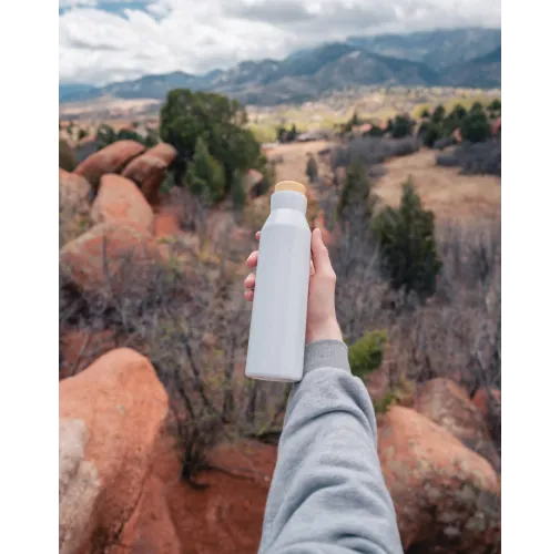 Botella al vacío acero inoxidable reciclado certificado RCS