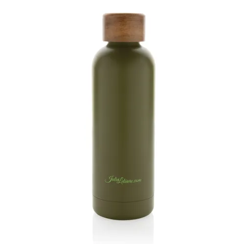 Botella Wood de acero inoxidable reciclado certificado RCS