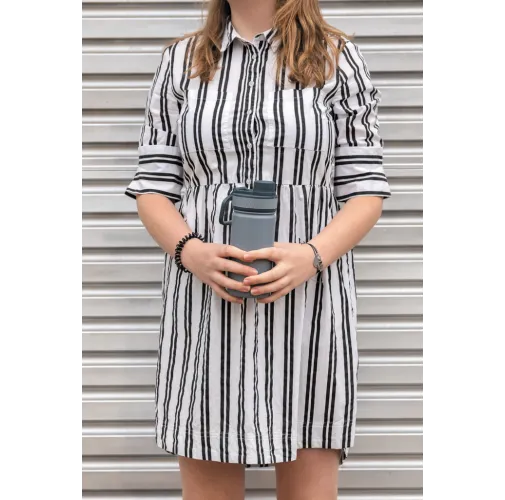 Botella de acero inoxidable al vacío con tapa deportiva 550m