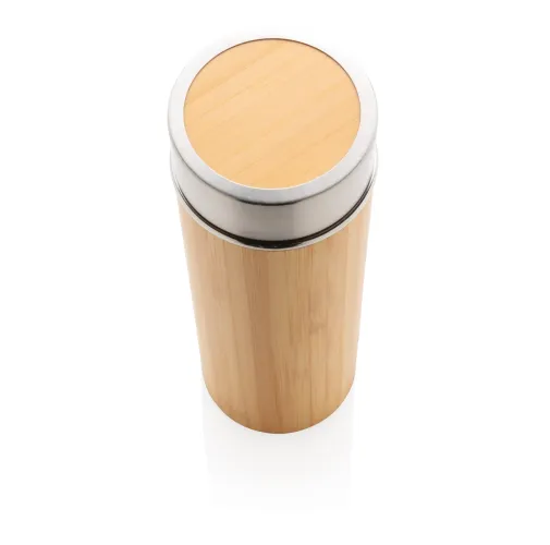 Botella al vacío antigoteo de bambú