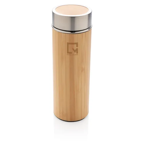 Botella al vacío antigoteo de bambú