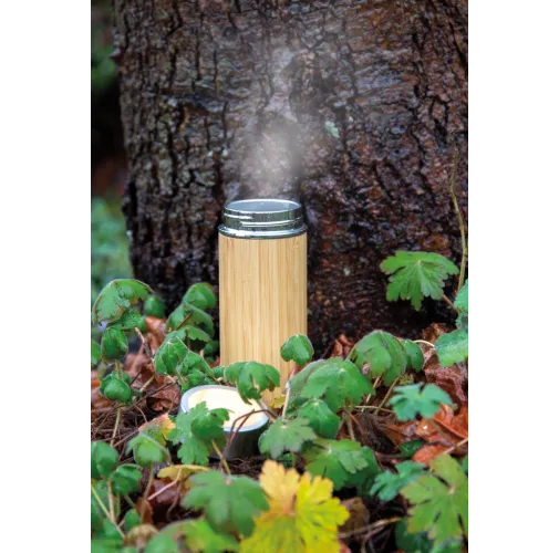Botella al vacío antigoteo de bambú