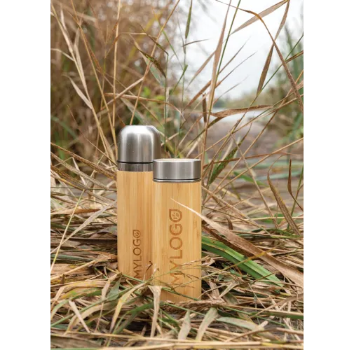 Botella al vacío antigoteo de bambú