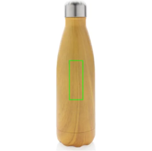 amarillo Botella aislada al vacío con estampado de madera