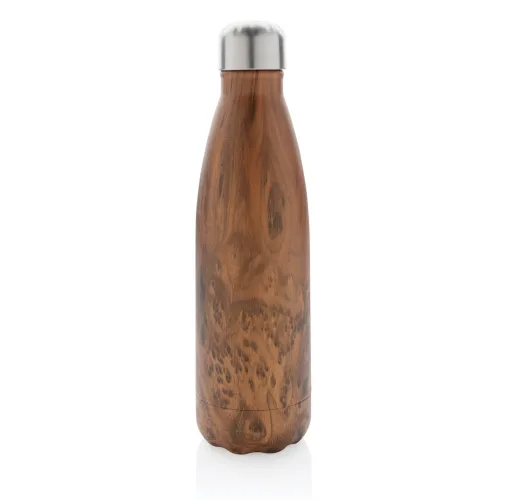 marron Botella aislada al vacío con estampado de madera