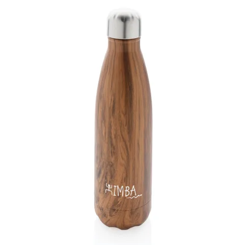 marron Botella aislada al vacío con estampado de madera