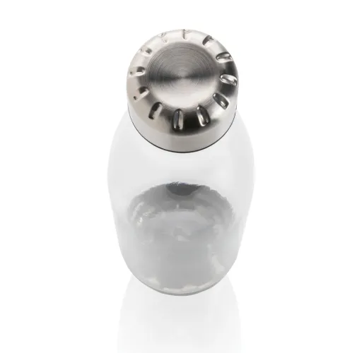 Botella de agua estanca con tapa de acero inoxidable.