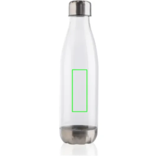 Botella de agua estanca con tapa de acero inoxidable.