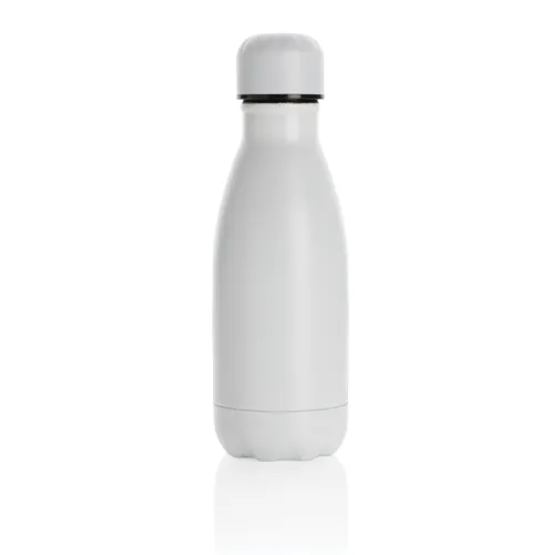 blanco Botella de acero inoxidable al vacío de color sólido 260ml