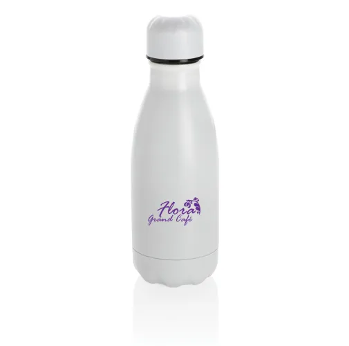 blanco Botella de acero inoxidable al vacío de color sólido 260ml