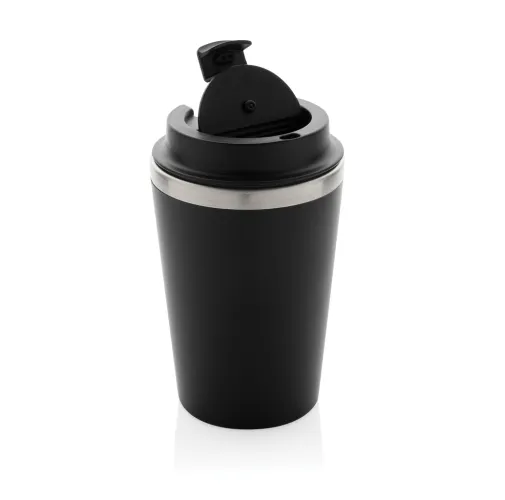negro Taza de doble pared reciclado RCS Java 350 ml