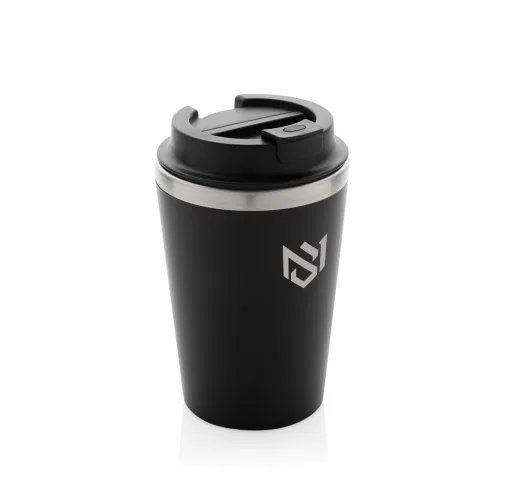 negro Taza de doble pared reciclado RCS Java 350 ml
