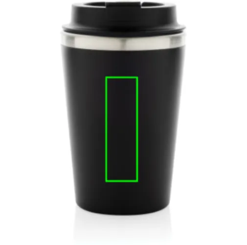 negro Taza de doble pared reciclado RCS Java 350 ml