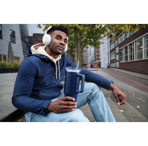 azul marino Vaso de acero reciclado RCS Peakflow 1200 ml