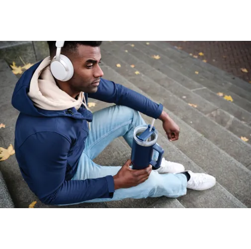 azul marino Vaso de acero reciclado RCS Peakflow 1200 ml