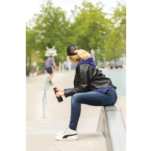 negro Gorra 5 paneles de algodón cepillado 190 gr Impact AWARE ™