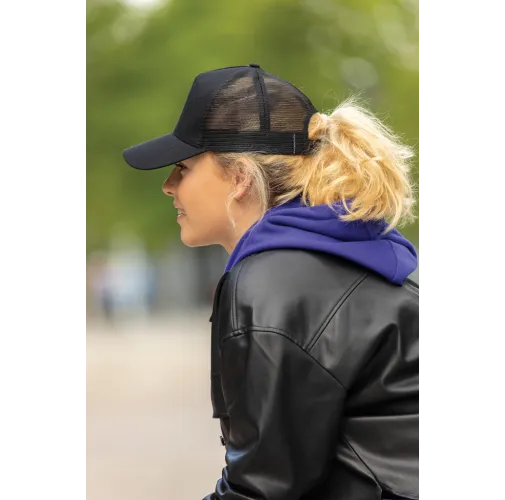 negro Gorra 5 paneles de algodón cepillado 190 gr Impact AWARE ™