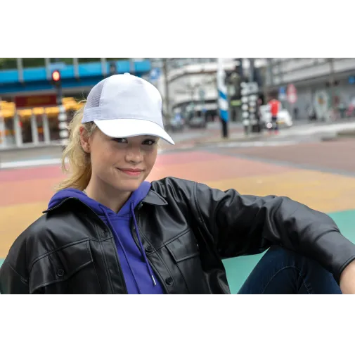 blanco Gorra 5 paneles de algodón cepillado 190 gr Impact AWARE ™