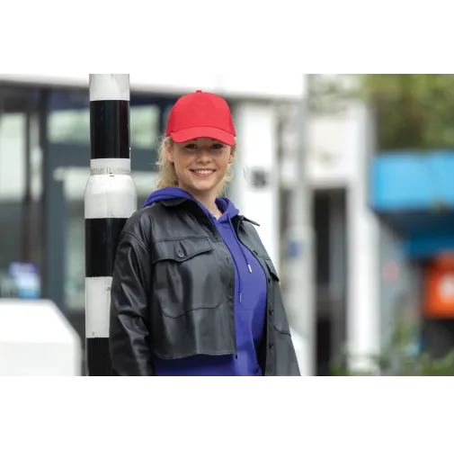 rojo Gorra 5 paneles de algodón cepillado 190 gr Impact AWARE ™