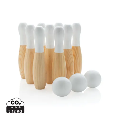Juego de bolos de madera