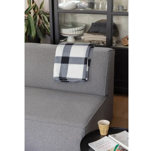 blanco Manta de felpa suave a cuadros