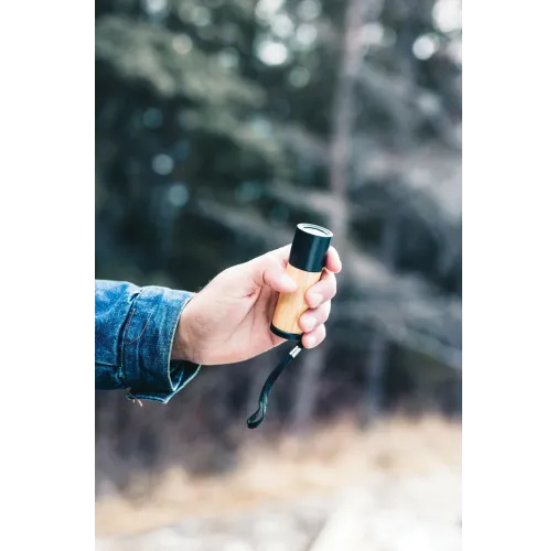 marron Linterna de bambú y plástico reciclado RCS